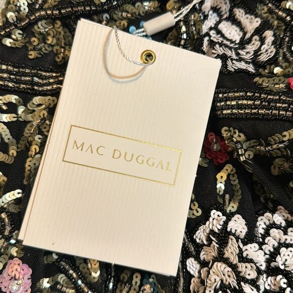 Mac Duggal EMBELLISHED FLORAL SEQUIN GOWN in black size 6 ladies 5400 style - Picture 14 of 14